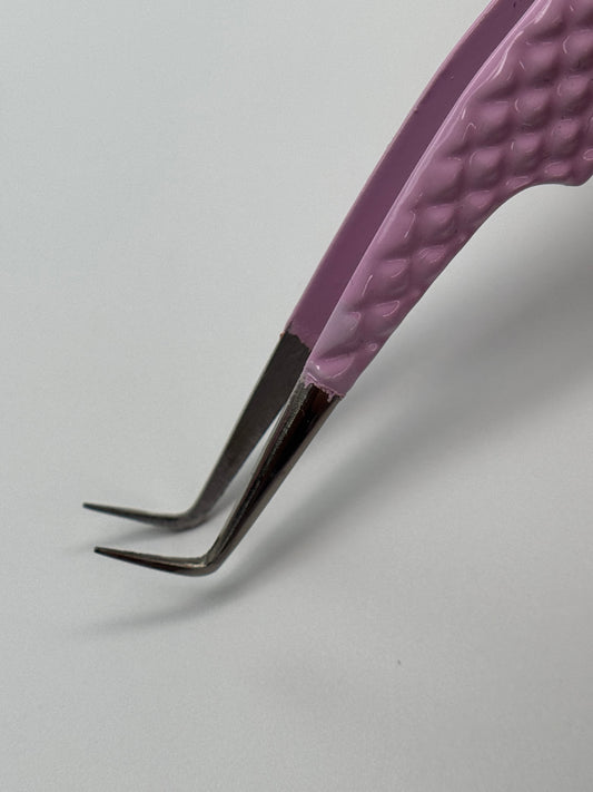 90 degree silver tip tweezers